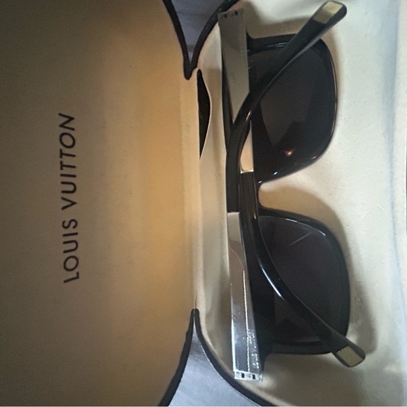 Unique LV Black with metal trim.  In original box, case and LV sunglasses pouch. - Picture 3 of 10